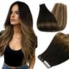 Full Shine Black And Blonde Tape in Hair Extensions Human Hair 14 Inch Tape in Extensions Black To Brown Mixed Blonde Glue Human Hair Extensions Pu Seamless Skin Weft Tape Extensions 50 Gram 20 Pcs
