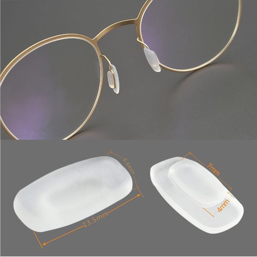 Eyeglass Nose Pads 4 Pair of Replacement Square Premium Grade Soft Silicone - Rectangle Shaped Slide/Push-in Nose Pads
