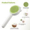MoeSoce Self-Cleaning Slicker Brush for Dogs & Cats, Suitable for Shedding Pet Hair, Removes Loose Hair and Tangles, Green