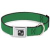 Dog Collar Seatbelt Buckle St Paddy Green 13 to 18 Inches 1.5 Inch Wide