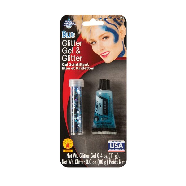 Rubies Chunky Blue Loose and Gel Glitter Makeup Set .4 Ounces