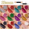 Teenitor Face Glitter Body Glitter Makeup Festival Glitter Gel, 12 Colors Face and Body Glitter Gel for Halloween Makeup, Hair Glitter Gel, Fine Glitter Gel Makeup, Glitter for Face and Hair