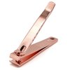 PrettyClaw Nail Clippers Sharp Edge Fingernail and Toenail Clipper Cutter Thick Nail Tool for Manicure and Pedicure (Rose Gold, Straight Edge)