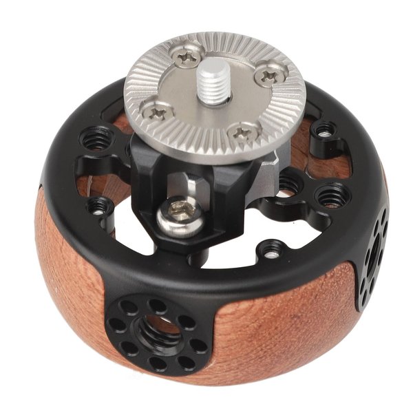 Wheel Side Handle Grip, Wooden Rotation Quick Release Camera Round Handle with 3/8in 16 Thread for M6, Comfortable Handling, Camera Slider Dolly for DSLR Video