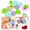 16Pcs Knitting Needle Stoppers, Cute Leaf Daisy Sun Flower Knitting Silicone Stoppers, Needle Minder, Knitting Needle Point Protectors for Knitting Crochet Hand DIY Supplies Accessories