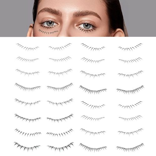 8 Sheet Waterproof Lower Eyelash Tattoo Stickers, Disposable Stick On Lower Eyelash Tattoo Sticker Natural Lower Lash False Eyelashes Ladies False Eyelashes Stickers Fake Eyelashes Tattoo Stickers