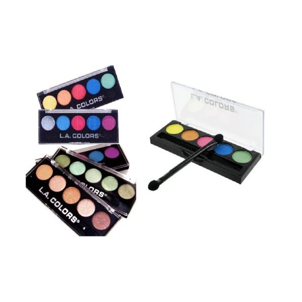 LOT of 5 designer metalic eye shadows with 25 colors EYEshadow palette