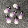 24 Pcs Halloween Pink Almond Short Press on Nails - SHANRUN Black Spider Web French Fake Nails Press ons Nail Art Tips Glue on Nails Full Cover Acrylic Stick False Nails with Ombre Purple Design Women