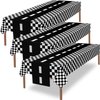 Tallew 6 Pcs Checkered Car Party Supplies Disposable Tablecloth Plastic Table Cover Black and White Checkered Race Table Runner for Racing Birthday Party Decor Favor Supplies (Black,White)