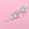 Pokinge 2pcs Silver Rhinestone Faux Pearl Flower Wedding Headband, Crystal Bridal Headband Hair Band Tiara Accessories for Wedding Party