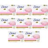 BASICOS Dove Beauty Bar Soap for Washing Hands and Body, Mild for Skin, Bulk Pack of 8 Bars- 3.15 Ouce Each. Plus 1 Loofah Sponge Pad (Pink)