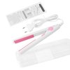 2 in 1 Mini Hair Straightener, US Plug, Ceramic Tourmaline Plate, Beauty Flat Iron Heating Curler Small Lightweight Portable Mini Flat Iron Curler for Home (White)