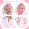 10 Inch Baby Doll with Doll Clothes and Accessories Set, Gift Set with 10" Realistic Baby Doll, 3 Sets of Clothes, Bottle, Pacifier, Rattle & Accessories Ages 3+