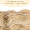 Deethens 4PCS Clip in Beach Wavy Hair Extensions 20 Inches Long Synthetic Hairpieces Bouncy Curly Hair Extensions for Women (Coconut Cream Mix Platinum Blonde)
