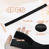 Elastic Wig Bands with Ear Muffs for Lace Front and Frontal Edge Control, Keeping Wigs in Place (Black, 4Pcs)