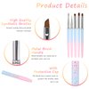 5pcs Nail Polish Clean Up Brush Gel Nail Polish Remover Brush Fingernail Clean Up Brushes Round & Angled Manicure Brush for Nails Cleaning Nail Art Design Brushes