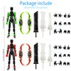 T13 Action Figure Set (Assembly Completed), 3D Printed Multi-Jointed Movable Titan 13 Lucky Dummy 13 Mobile Robot, Nova 13 Action Figures Desktop Decorations for Game Lovers Toy (Black Red Green）