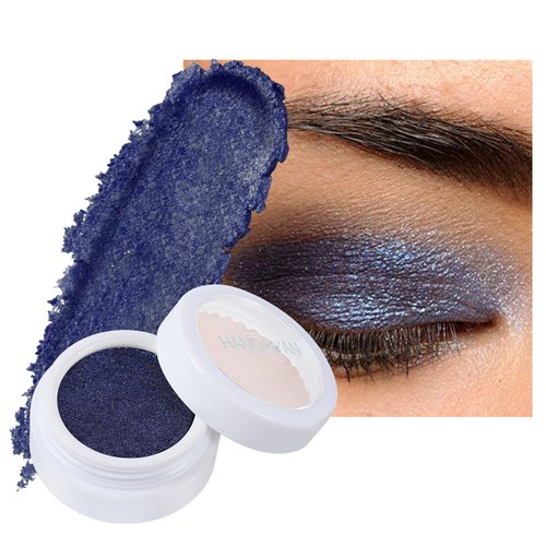 Ofanyia Creme Eyeshadow, Mashed Potato Pearlescent Monochrome Eyeshadow, High Pigmented Shimmer Cream Eyeshadow, Long-lasting Polarized Light Not Smudged Eye Shadow (04# Navy Blue)