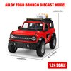 Toy Cars Ford Bronco 1:24 Diecast, Bronco Trucks Pull Back Truck Toy, Gifts for Kids Boys Bronco Car Lovers Collection, Red