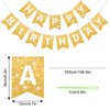 Gold Glitter Happy Birthday Banner Birthday Sign for Backdrop Gold Happy Birthday Decorations for Women Men Golden Birthday Party Supplies Wall Door Garland Bunting Banner