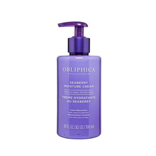 Obliphica Seaberry Leave In Moisture and Styling Cream for Women - Anti-Frizz Control, Normal Hair Products, Damaged Repaired Hair - Hair Mask & Treatment for Protecting Hair & Scalp - 10 Fl Oz