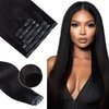 Seamless Clip in Hair Extensions Human Hair Hair Extensions Real Huamn Hair Hair Extensions Clip ins Ultra-thin PU Weft Straight 7pcs 110g 14 Inch Natural Black 100% Remy Human Hair Clip ins