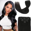 Clip in Hair Extensions Real Human Hair Natural Black Hair Extensions Clip In Human Hair 20inch 120g 7pcs Straight Remy Clip in Hair Extensions Real Human Hair
