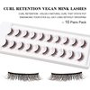 Hermosa Boston Brilliance Lashes with 10 Pairs Eyelashes Kit, Vegan Mink Materials of Cruelty Free, Reusable Strip Lashes with more than 20 times each pair. Doll Round Natural Looking HMN41-11