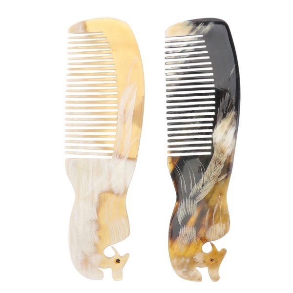 Healifty 2 Pcs Phoenix Horn Comb Healthy Comb Sheep Horn Comb Ox Horn Hair Comb Natural Horn Comb Hair Combs for Women Beard Comb Phoenix Hair Comb Mens Comb Manual Wooden Comb Horns Women's