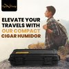 Cigar Caddy 3400 Matte Black Travel Cigar Humidor Case with Airtight Seal | Portable Humidor Box Cigar Travel Kit | Waterproof, Crush-Proof Cigar Holder with Humidifier Disc, Holds 5 Churchill Cigars
