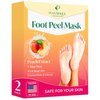 PLANTIFIQUE Foot Peeling Mask (2 Pairs) - Peeling Foot Mask Dermatologically Tested Repairs Heels & Removes Dry Dead Skin for Baby Soft Feet - Exfoliating Foot Peel Mask for Dry Cracked Feet (Peach)