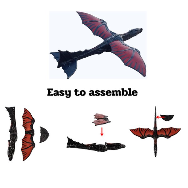 Hand Launch Throwing Glider Aircraft Glider Dragon Dark Toy