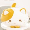 Cute Soft Round Tabby Cat Kitten Stuffed Animals Cat Kitten Plush Toys Cat Kitten Plushies Throw Pillow Cat Kitten Hugging Cuddly Cat Kitten Doll Pillow Gift for Kids and Lovers (Yellow)