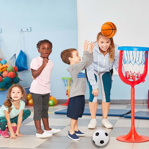 VETGI Toddler & Little Kids Basketball, 5" Mini Basketball w/Pump, Small Inflatable Balls for Boys and Toddler, Indoor Outdoor Basketball Set, Safe PVC Basketball for Kids Age 3 4 5 6 7 8