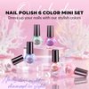 modelones Pearl Nail Polish 6 Colors Shimmer Pearl White Pink Mermaid Purple Nail Polish Set Summer Quick Dry Nail Polish Finger Nail Polish Bulk Manicure Diy Nail Art Salon Home Gift For Women Girl