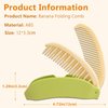 Cute Banana-Shaped Folding Hair Comb, Portable Mini Travel Hair Brush for Women and Girls (Green)