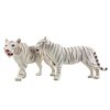 Gemini&Genius White Tiger Family Set Realistic Animal Figurines with Cub, Safari Animals Family Playset Figures, Educational Wildlife World Models, Cake Toppers Christmas Birthday Gift for Kids