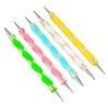 Goliton Nail Art Design Dotting Painting Drawing Polish Brush Pen Dotting Tools Set for Nail Art, Embossing Stylus for Painting (5PCS)