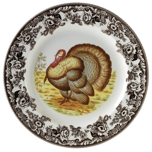 Spode Woodland Dinner Plate, Turkey | 10.5 Inch | Hunting Cabin, Lodge, and Cottage Décor | Made in England from Fine Earthenware | Microwave and Dishwasher Safe