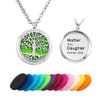 PanQueen Essential Oil Diffuser Necklace Refill Pads Tree of Life Aromatherapy Locket Pendant for Women Stainless Steel Valentines Gift
