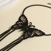Xerling Boho Hollow out Butterfly Arm Bracelets Chains Tassel Armband Armlet Upper Arm Band Festival Costume Jewelry for Women (Black)