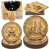 durony 144 Pieces Pirate Tableware Set Pirate Party Plates Cups Napkins Pirate Party Supplies Treasure Map Theme Favors for Pirate Birthday Party Decorations, Treasure Theme Party, Serve 24 Guests