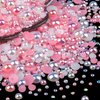 BELLEBOOST 50g Flatback Pearls and Rhinestones Set 1-Pink&White, Mixed Size 3-10mm Resin Rhinestones and Half Pearls for Nail Art and Crafts and Decoration with Tweezer and Pickup Pencil