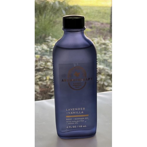 Generic Aromatherapy Lavender Vanilla Body and Massage Oil 4fl oz, Blue