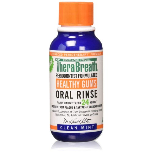 TheraBreath Healthy Gums Periodontist Formulated 24-Hour Oral Rinse, Clean Mint, 3 Ounce (Pack of 6)