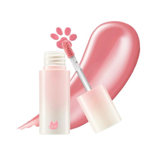 BLACK ROUGE Chewy Lip Glaze, High Shine Lip Gloss, Korean Beauty (GZ01 Peach Blossom, 3.5 grams)