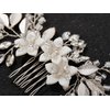 SWEETV Wedding Hair Comb Clip Bridal Crystal Wedding Hair Accessories for Brides and Bridesmaid, Silver
