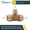 SharkBite 3/4 Inch x 3/4 Inch x 1/2 Inch Reducing Tee, Push To Connect Brass Plumbing Fitting, PEX Pipe, Copper, CPVC, PE-RT, HDPE, U412LFA