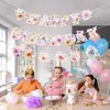 Luvsweets Wildflower Birthday Decorations for Girls - 3 Pcs Wildflower Happy Birthday Banner Decoration Party Supplies Garland Flower Party Decorations for Women Girl Birthday Decor