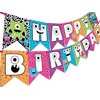 Little Monsters Party Happy Birthday Banner - Monster Party Supplies - Monster Party Decorations - Halloween Birthday Party Supplies - Alien Party Decorations - Monster Birthday